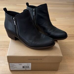 Lucky Brand Sleek Black Ankle Booties
